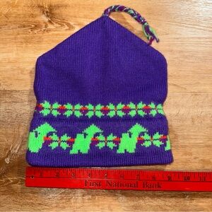 Vintage Stone Hat Co. Ski Hat Beanie 2000s Wool Purple knit Made in USA 80s